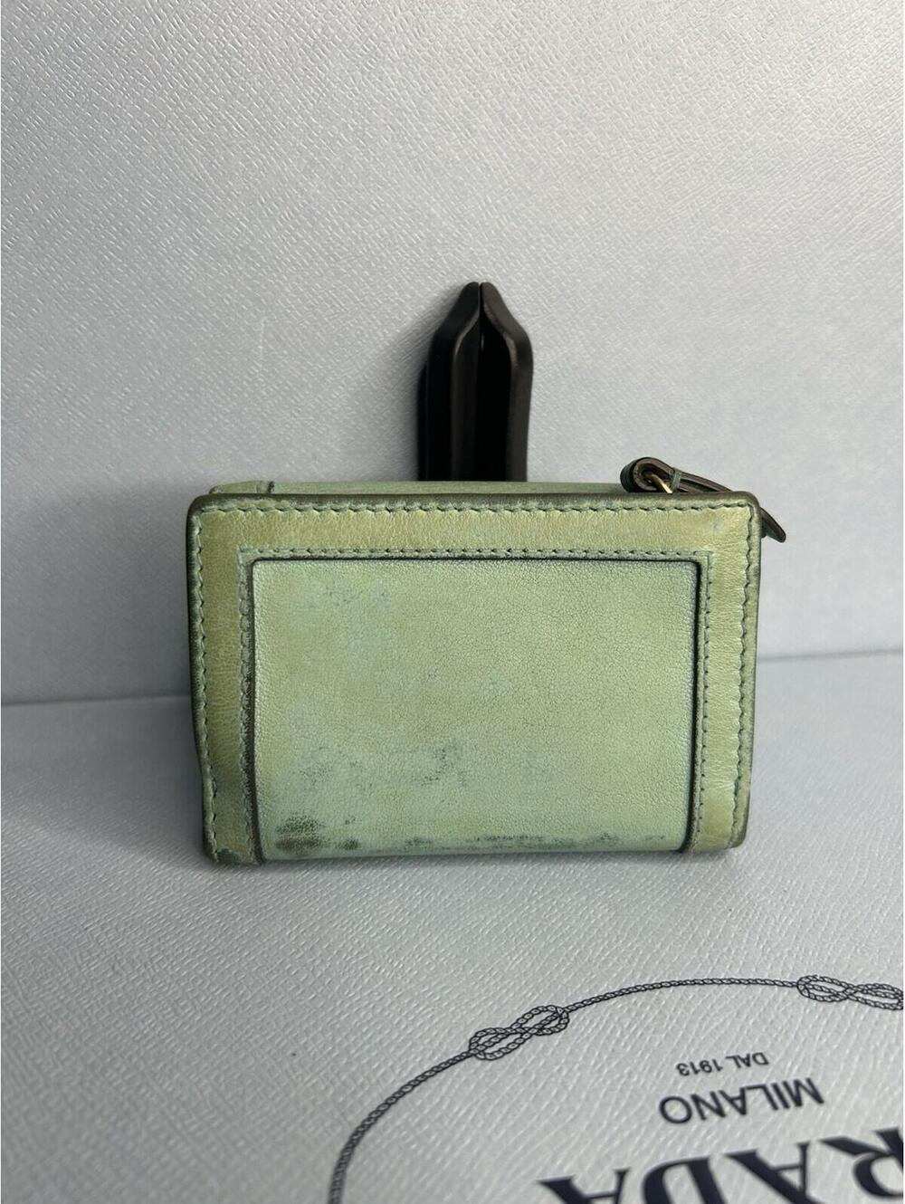 GUCCI Turquoise Bamboo Diana Compact Wallet Authentic - Picture 2 of 7